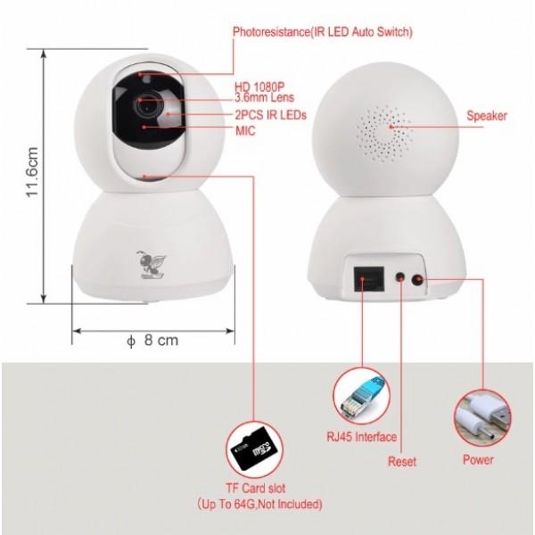 Cloud Ant Xy R9820 F4 360eye 180 Degree Panoramic Wifi Ip Camera 200w White